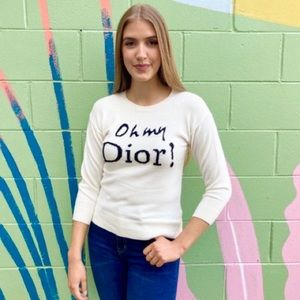 Rosebullet ‘Oh my Dior!’ Off White Knit Crew Neck Sweater Size 6
